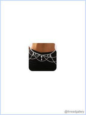 Pearl Waist Chain Belt for Women Plus Size Layered Metal Body Jewelry